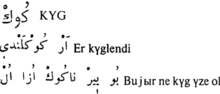 The word Kuy from Divani Lughat al Turk