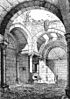 19th-century sketch of interior space of the Roman temple in al-Masmiyah, by Edmond-Clément-Marie-Louise Duthoit