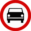 B-3 "no entry for motor vehicles, with exception of one-track motorcycles"