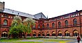 Cloister. Pinnacled roof is the Museum of the History of Riga and Navigation