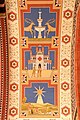 Tonnengewölbe im Querschiffsflügel. Stern von Bethlehem, Tempel des Königs Salomo und Lebensbrunnen mit Hirschen