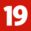 A red square with "19" in white text.