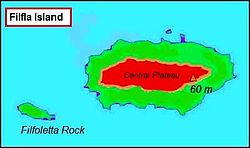 Filfla Adasının fiziki haritası