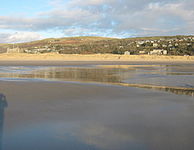 Harlech Beach at low tide.