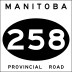 Provincial Road 258 marker