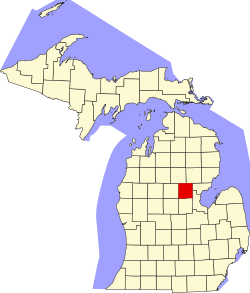 Karte von Gladwin County innerhalb von Michigan