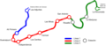 Current and future lines of Los Teques Metro system