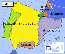Navarra Krallığı haritası (yeşil renkli)