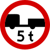 B-7 "no entry for motor vehicles with trailer" (variant – having a gross weight exceeding [...] tonnes)