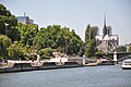 Der Garten an der Seine mit Notre Dame (vor 2019!)