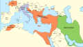 Kingdom of Italy (476-493 AD), Byzantine Empire (286/395–1453 AD) and Sasanian Empire (224-651 AD) in 477 AD.