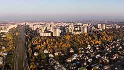 Bird's-eye view of Šilainiai district