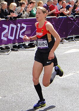 Tijdens de marathon van Londen in 2012.