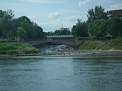 Mündung der Weißeritz in die Elbe bei einem Pegelstand von 86 cm