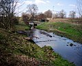 Elven Panke under fotgjengerbro og jernbanebro