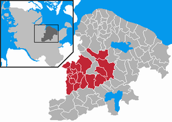 Map of Plön highlighting Preetz-Land