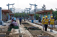 West Gate of Summer Palace on the Xijiao light rail line under construction in May 2017.