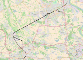 Spoorlijn Mönchengladbach - Krefeld-Oppum op de kaart