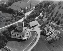 Luftaufnahme, Schloss mit Gemüsegarten aus dem Jahr 1919