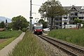 Bahnhof Ipsach mit Zug der Biel-Täuffelen-Ins-Bahn (2012)