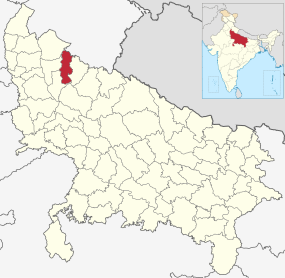 Positionskarte des Distrikts Moradabad