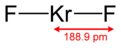 Skeletal formula of krypton difluoride with a dimension