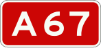 A67 motorway shield}}