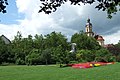 Stadtpark mit "St. Dionysius" im Hintergrund