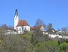 Pullach im Isartal, vom östlichen Isarufer gesehen