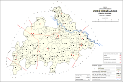 Map showing Kanchanpur (#457) in Asoha CD block