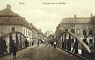 Anfang der galizischen Reichsstraße an der Biała, Richtung Lemberg