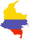 Karte und Fahne von Kolumbien