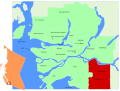 Lage in der Region Metro Vancouver