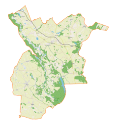 Mapa konturowa gminy Grodziczno, u góry po prawej znajduje się punkt z opisem „Zwiniarz”