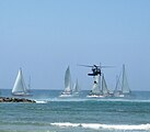 Unit 669 trains sea rescue with a UH-60 Black Hawk Yanshuf in September 2008