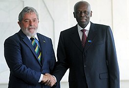 President Lula da Silva and President José Eduardo dos Santos in Brasília; 2010.