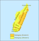 Map of the Malagasy language dialects