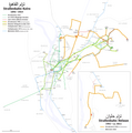 Cairo tramway network map (without topography)