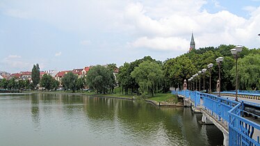 Panorama Ełku z mostu