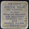 Stolperstein Neustr 40 Dinslaken Jacob Amanda