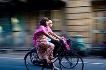 Two women on bicycles