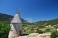 Seit 2003 wieder funktionstüchtige Windmühle oberhalb von Cucugnan