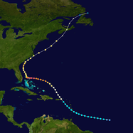 Track map of Hurricane Dorian of the 2019 Atlantic hurricane season