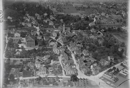 Rüschlikon, historisches Luftbild von 1919, aufgenommen aus 100 Metern Höhe von Walter Mittelholzer