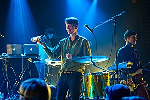 Efterklang performing live.