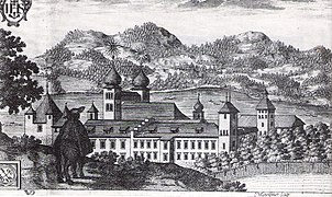 Ansicht bei Valvasor; vorne: Stift Millstatt