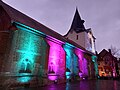 Illuminierte Liebfrauenkirche während des Lichterfestes 2022