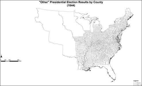 Results by county, shaded according to percentage of the vote for other candidates