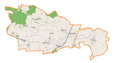 Mapa konturowa gminy Pakosławice, blisko centrum na prawo znajduje się punkt z opisem „Pakosławice”