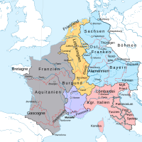 Reichsteilung nach dem Vertrag von Prüm 855